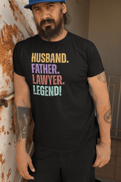 Fun Dad Lawyer T-Shirt Husband Legend Gift Tee - Inken Image