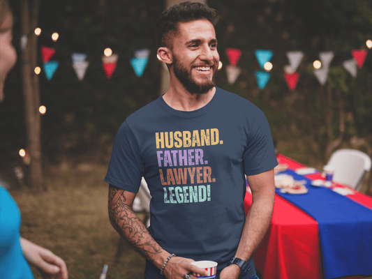 Fun Dad Lawyer T-Shirt Husband Legend Gift Tee - Inken Image