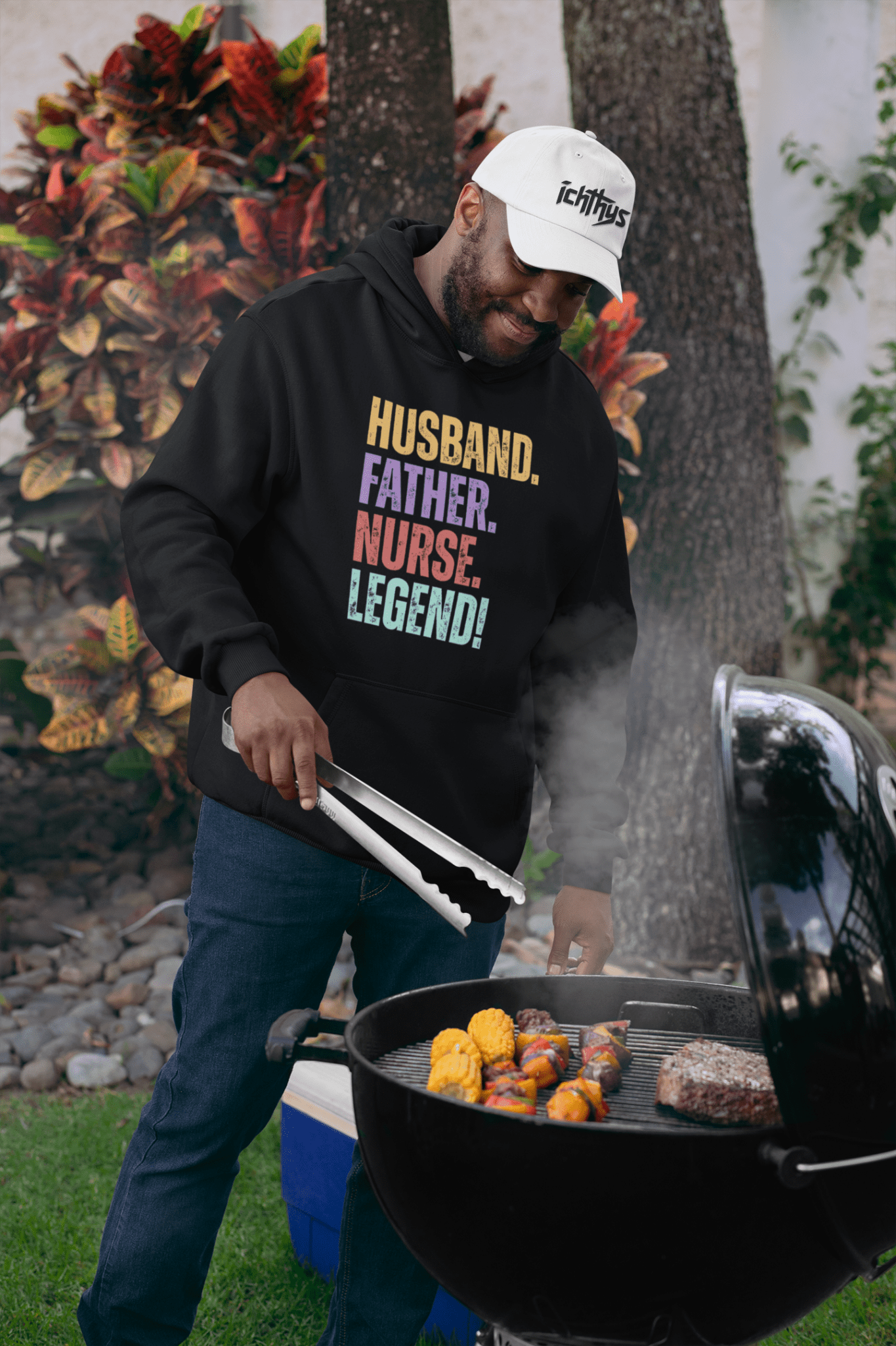 Fun Dad Nurse Hoodie RN Husband Legend Gift Tee - Inken Image