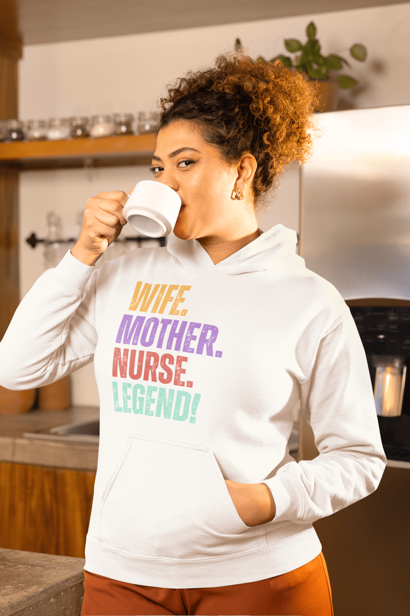Funny Nurse Mom Hoodie RN Wife Legend Graphic Gift Sweatshirt Gift - Inken Image