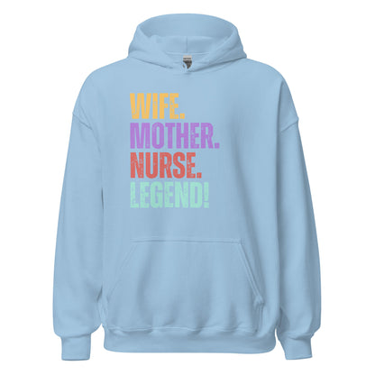 Funny Nurse Mom Hoodie RN Wife Legend Graphic Gift Sweatshirt Gift - Inken Image