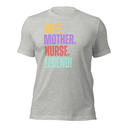 Funny Nurse Mom Shirt RN Wife Legend Graphic Gift Tee Gift - Inken Image
