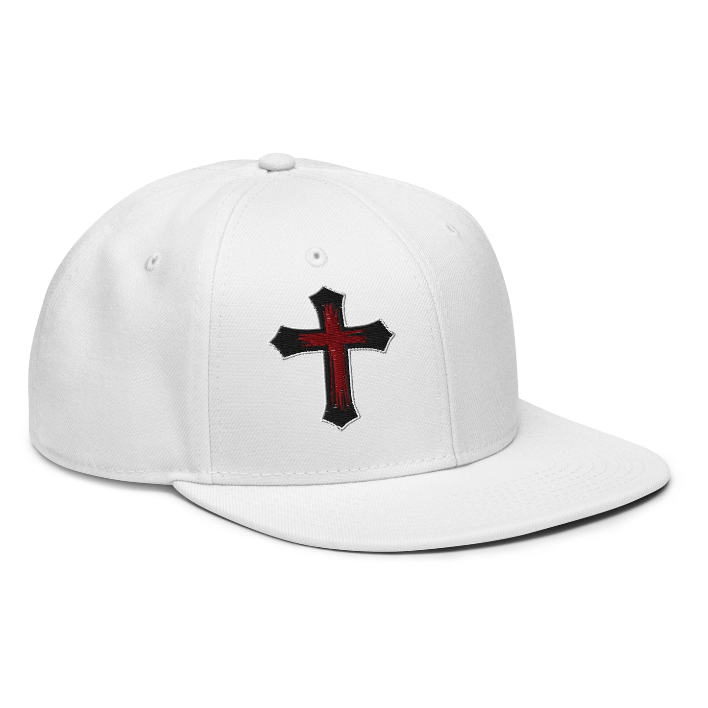 Gothic Bloodied Cross Flat Embroidered Snapback - Inken Image