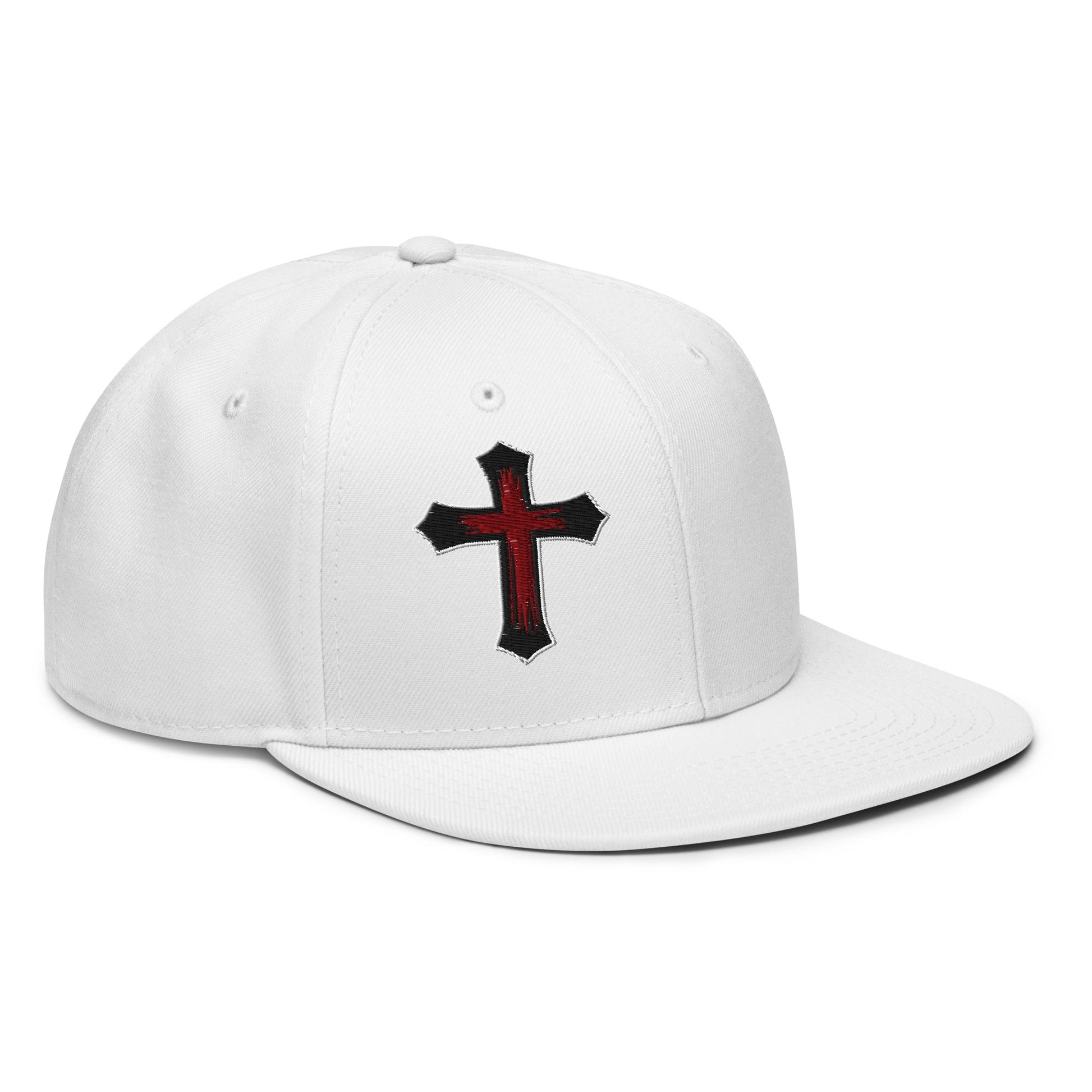 Gothic Bloodied Cross Flat Embroidered Snapback - Inken Image