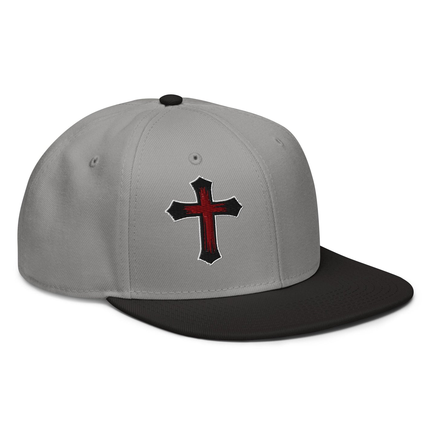 Gothic Bloodied Cross Flat Embroidered Snapback - Inken Image