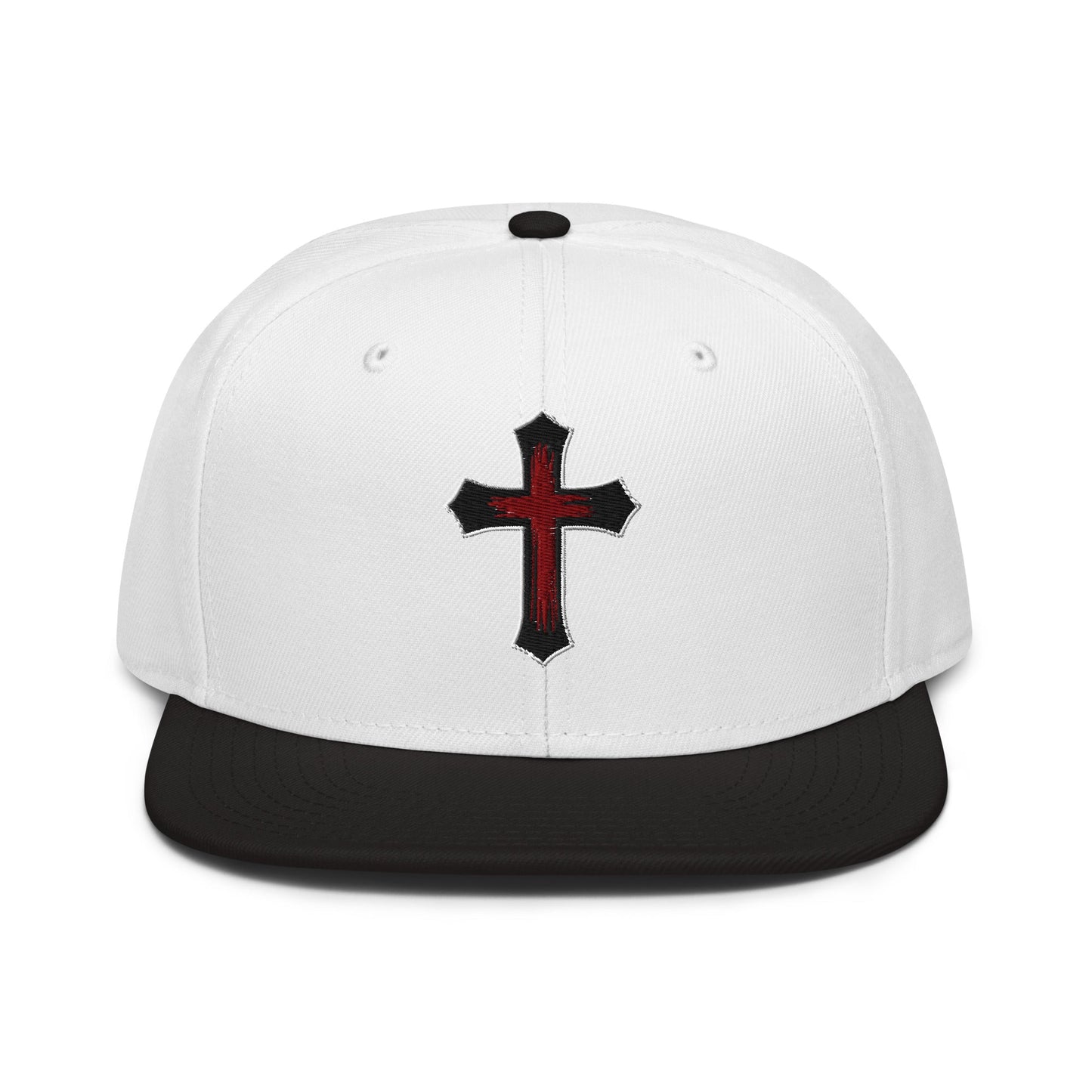 Gothic Bloodied Cross Flat Embroidered Snapback - Inken Image