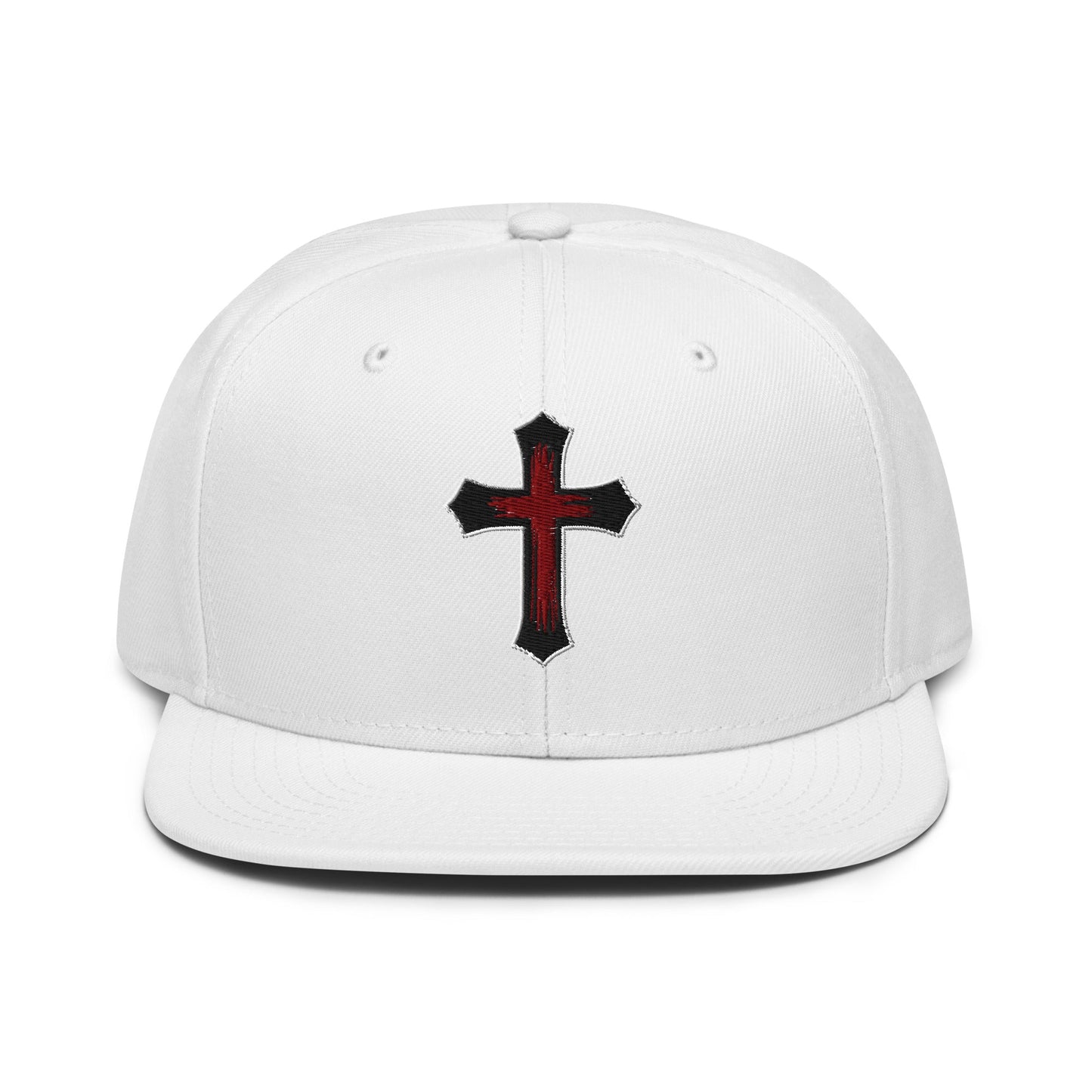 Gothic Bloodied Cross Flat Embroidered Snapback - Inken Image