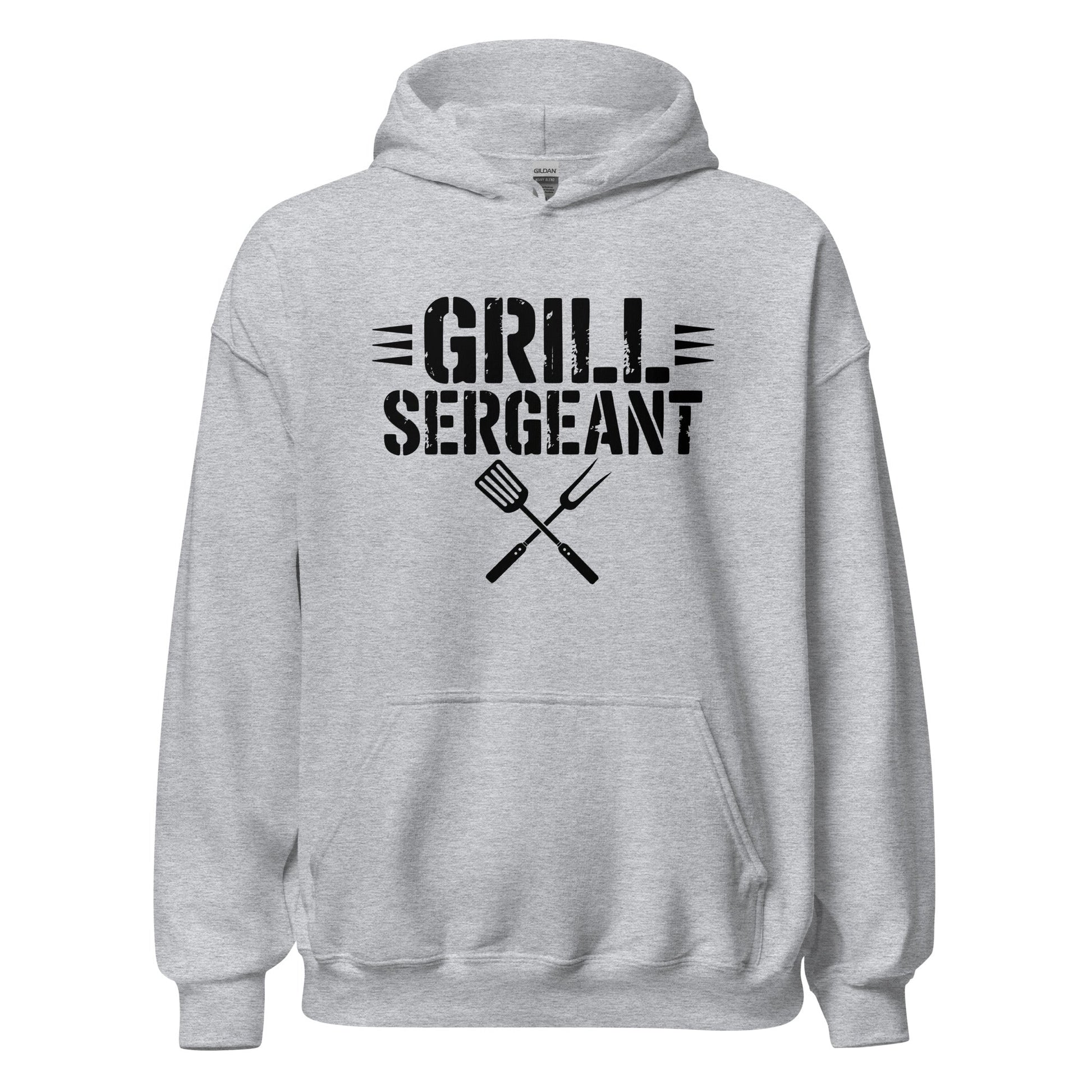 Grill Sergeant Funny BBQ Hoodie, Meat Lover Hoodie Outdoor Grill Master Hoodie - Inken Image