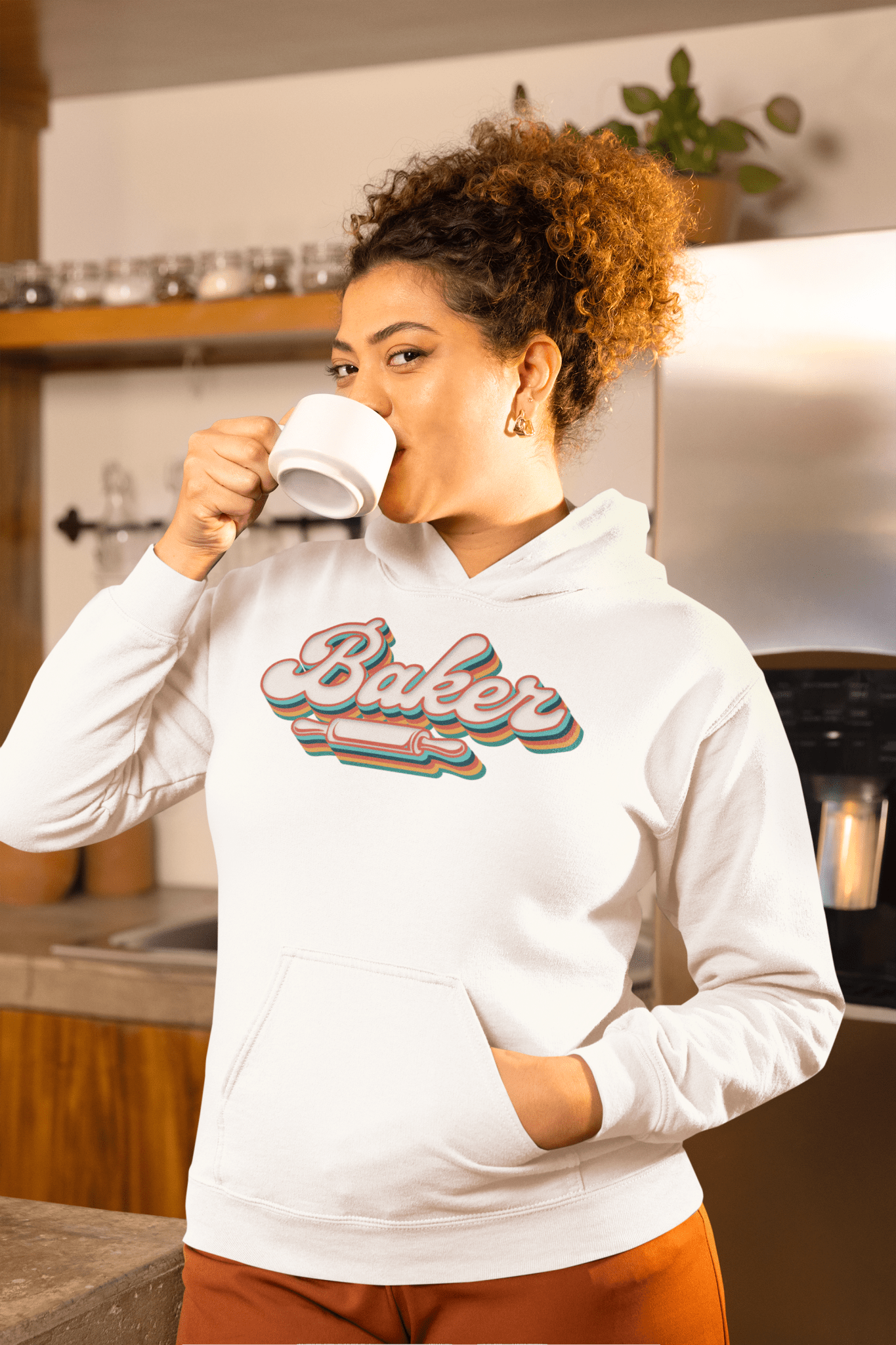 Groovy Baker Hoodie Funny Retro Baking Sweatshirt - Inken Image