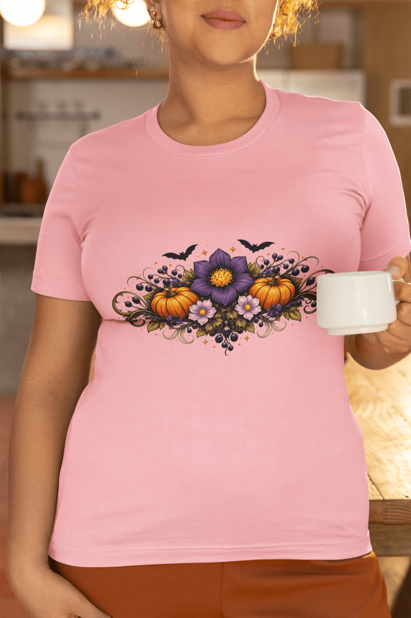Halloween Nightshade Bouquet Tee Spooky Pumpkin Witchy Shirt - Inken Image