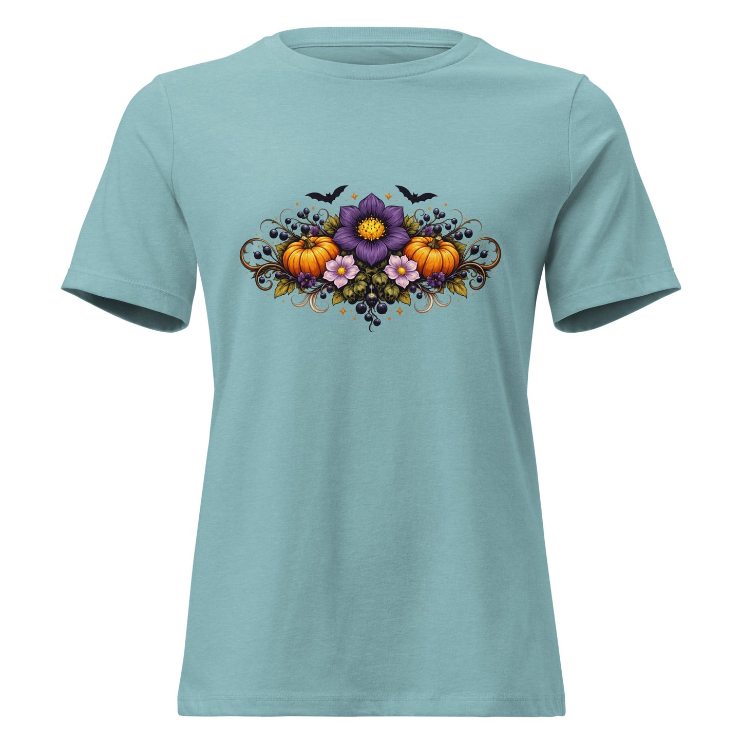 Halloween Nightshade Bouquet Tee Spooky Pumpkin Witchy Shirt - Inken Image