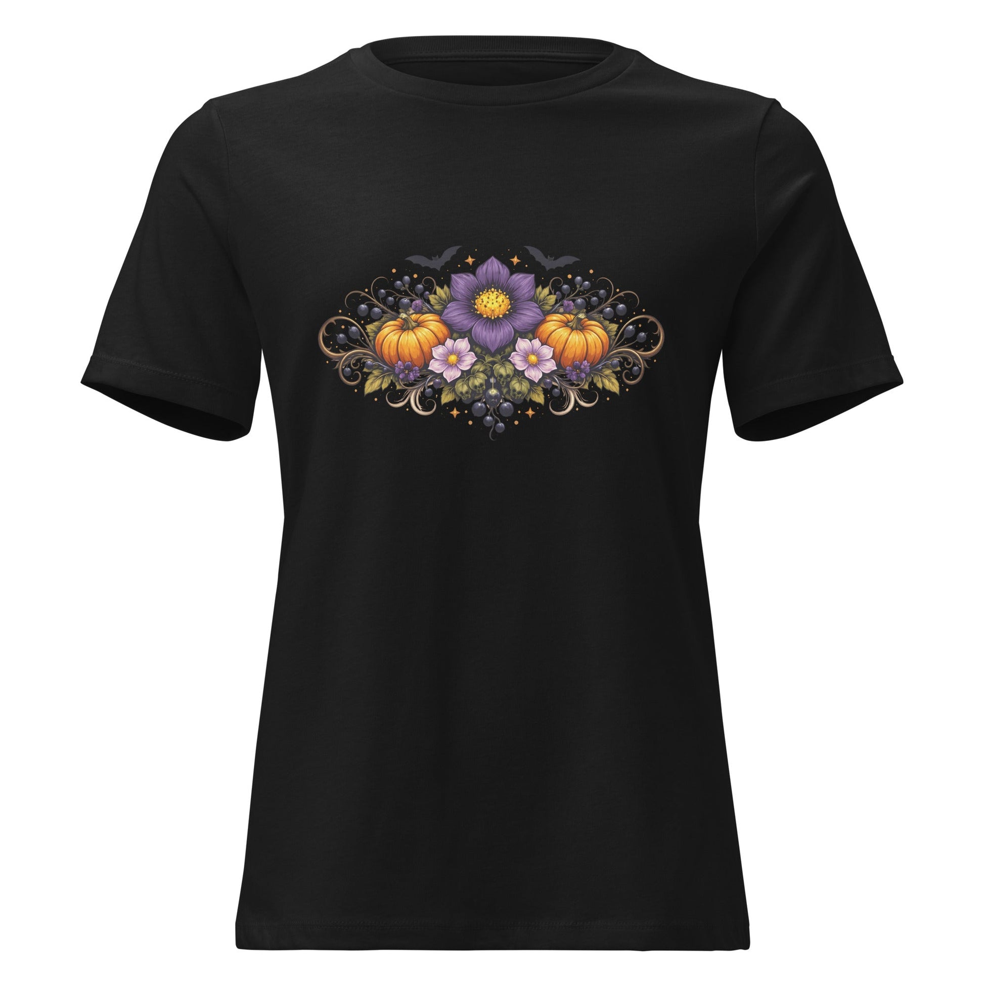 Halloween Nightshade Bouquet Tee Spooky Pumpkin Witchy Shirt - Inken Image