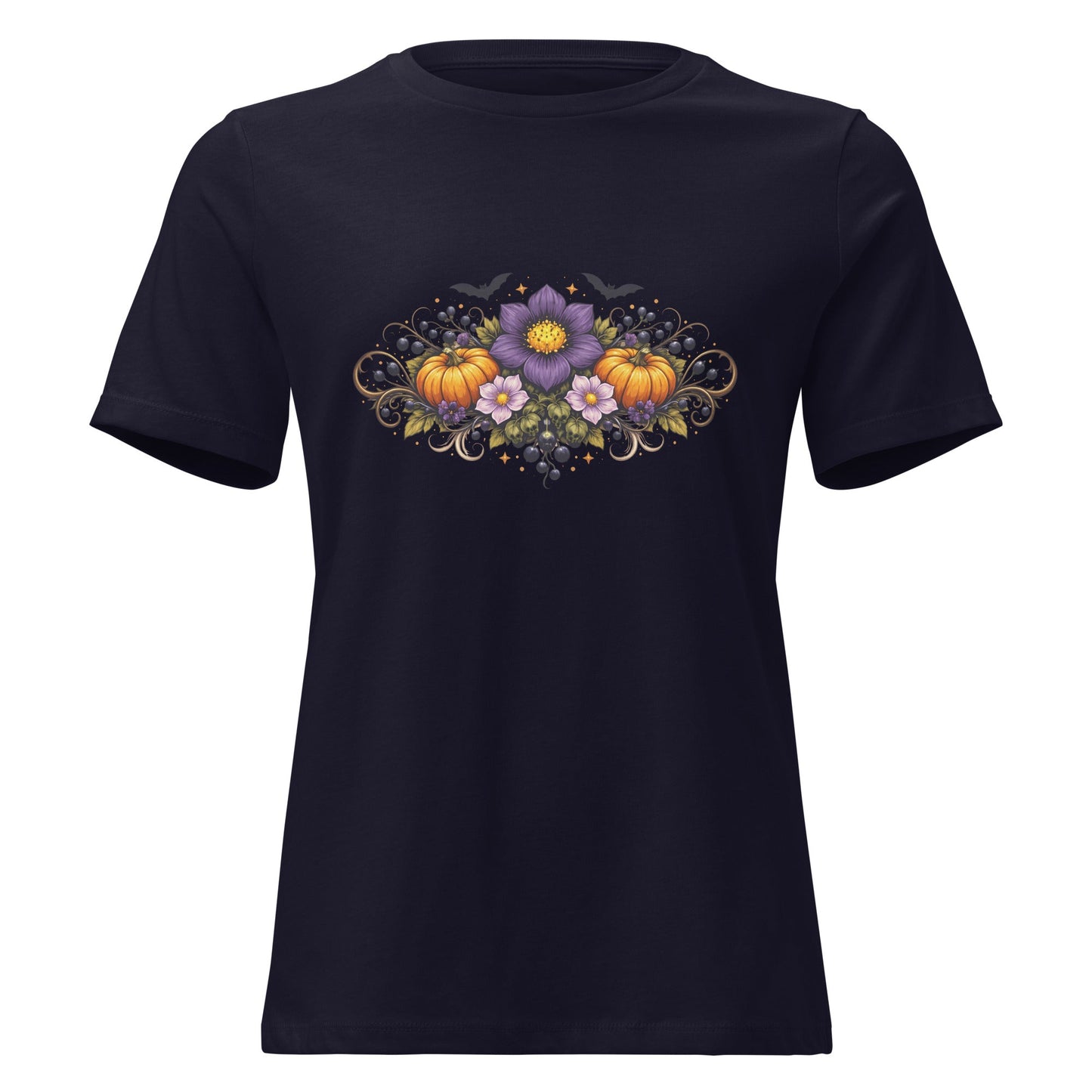 Halloween Nightshade Bouquet Tee Spooky Pumpkin Witchy Shirt - Inken Image