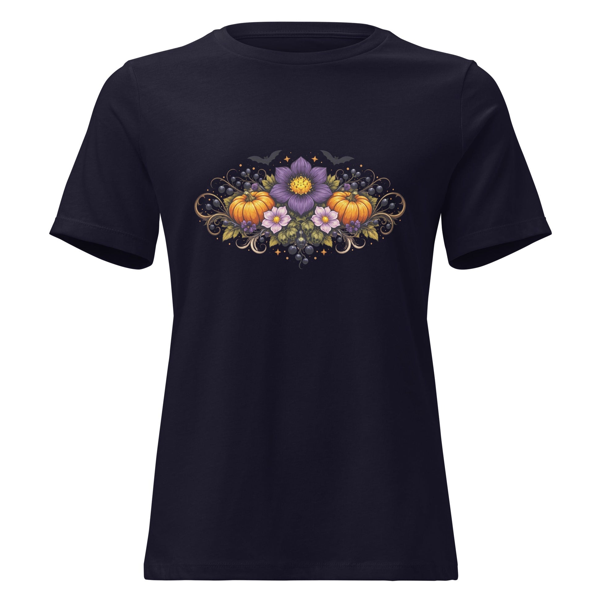 Halloween Nightshade Bouquet Tee Spooky Pumpkin Witchy Shirt - Inken Image