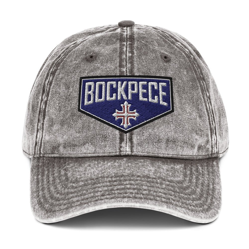 HE IS RISEN Shield Embroidered Cotton Twill Cap in Greek, Slavonic, or Latin - Inken Image