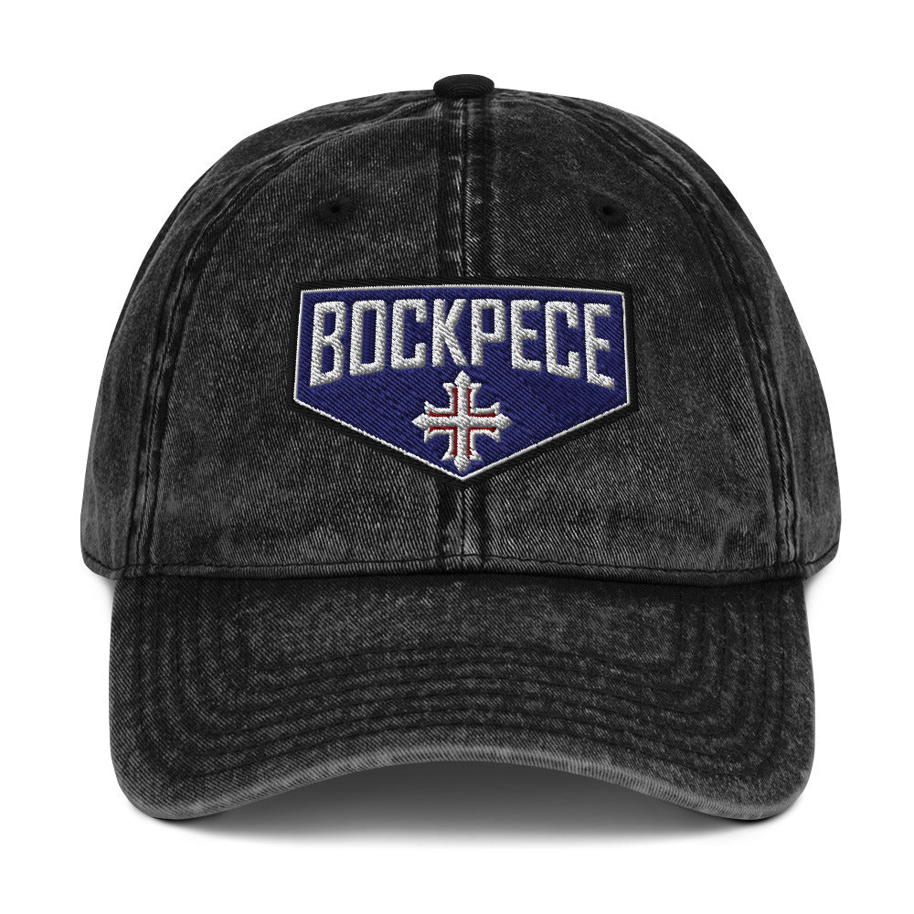 HE IS RISEN Shield Embroidered Cotton Twill Cap in Greek, Slavonic, or Latin - Inken Image