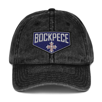 HE IS RISEN Shield Embroidered Cotton Twill Cap in Greek, Slavonic, or Latin - Inken Image