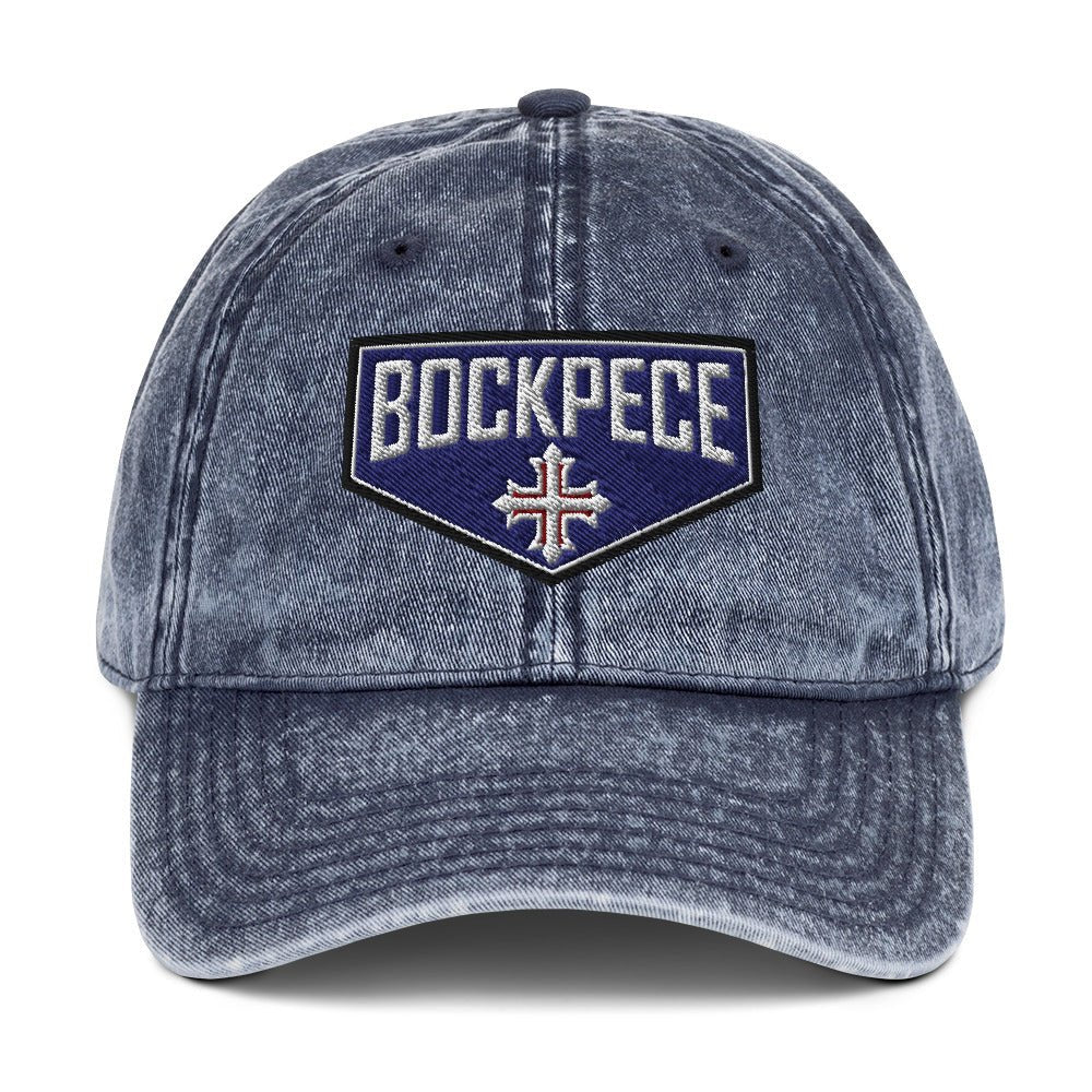 HE IS RISEN Shield Embroidered Cotton Twill Cap in Greek, Slavonic, or Latin - Inken Image