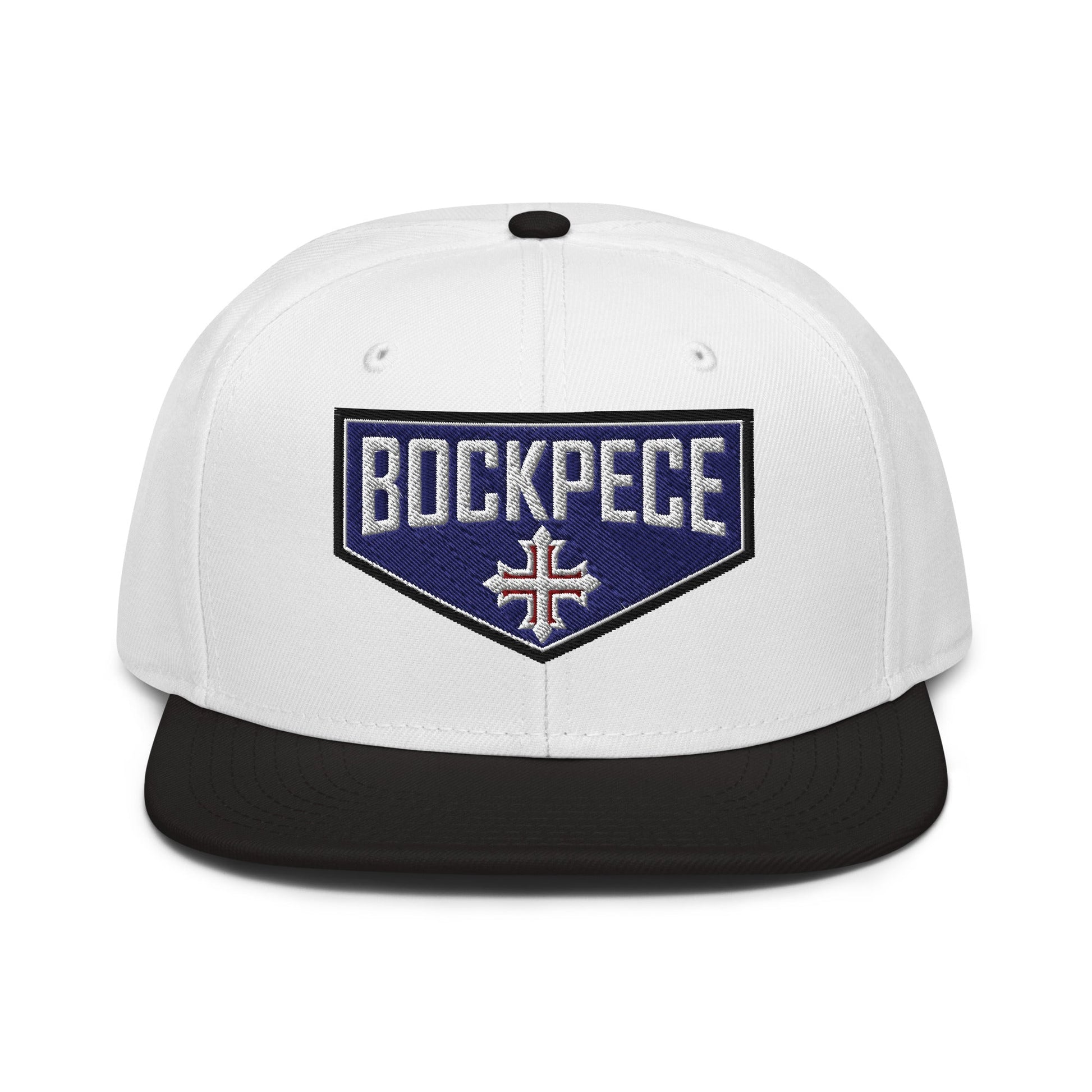 HE IS RISEN Shield Embroidered Snapback in Greek, Slavonic, or Latin - Inken Image