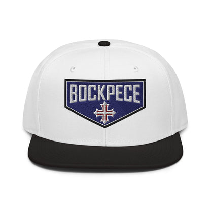 HE IS RISEN Shield Embroidered Snapback in Greek, Slavonic, or Latin - Inken Image