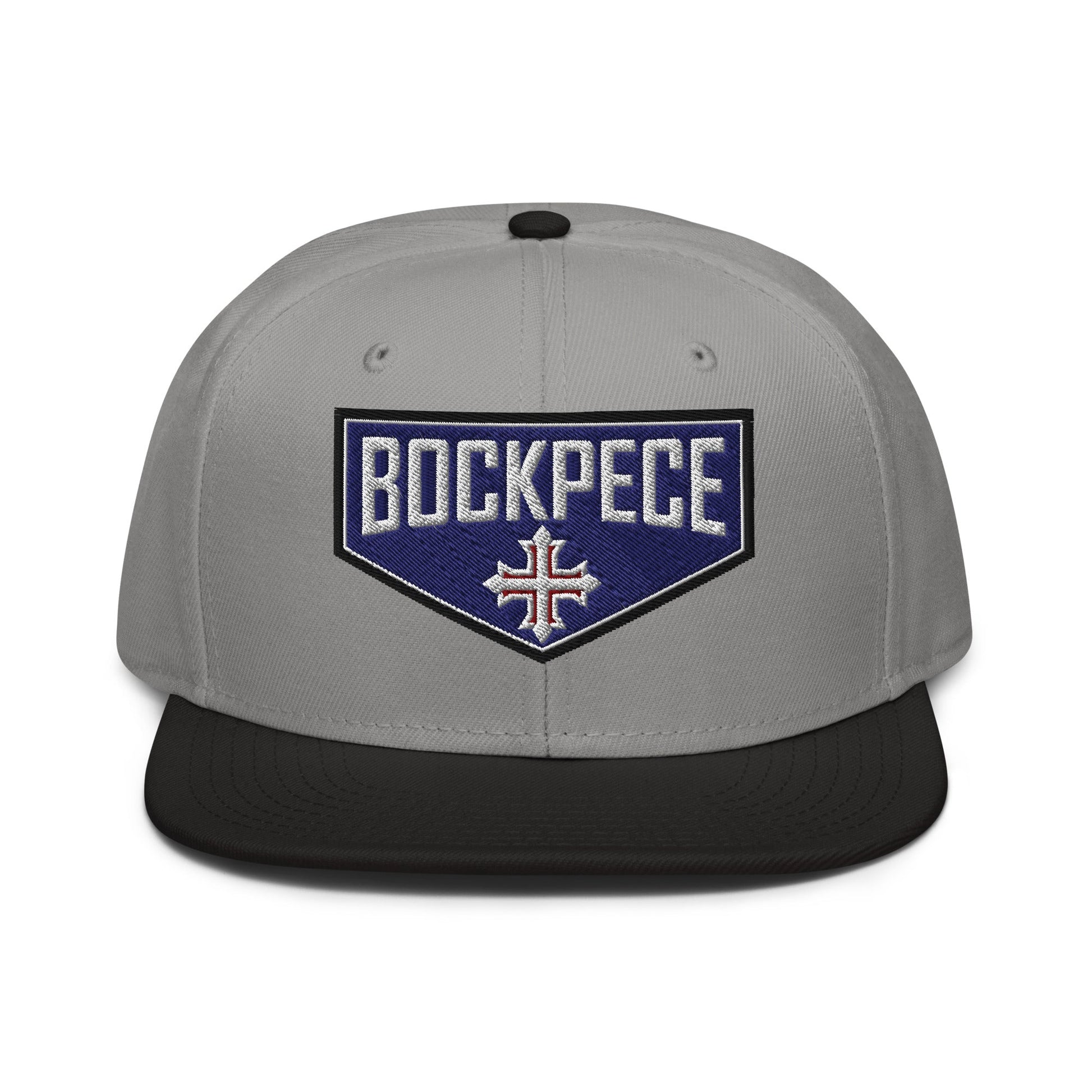 HE IS RISEN Shield Embroidered Snapback in Greek, Slavonic, or Latin - Inken Image