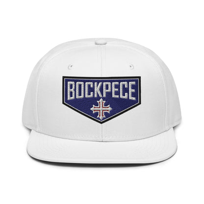 HE IS RISEN Shield Embroidered Snapback in Greek, Slavonic, or Latin - Inken Image