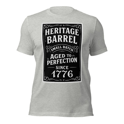 Heritage Barrel Custom Year Vintage Whiskey Label T-Shirt - Inken Image
