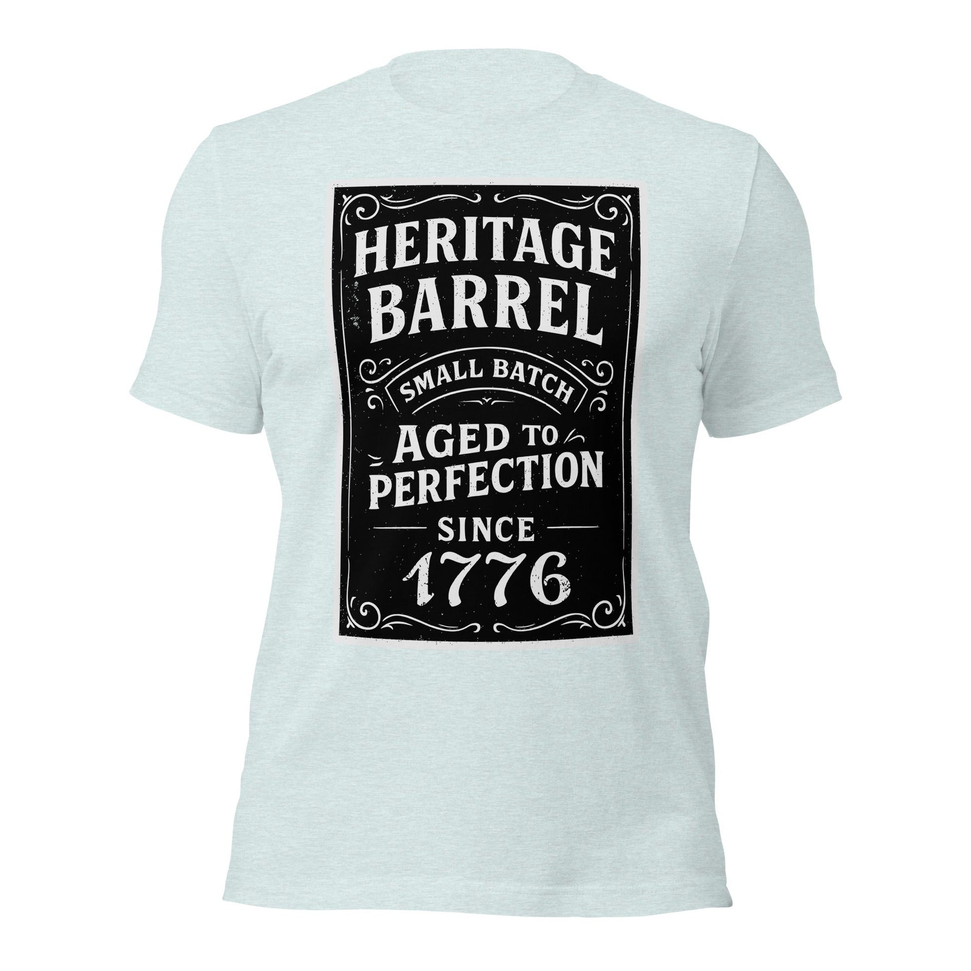 Heritage Barrel Custom Year Vintage Whiskey Label T-Shirt - Inken Image