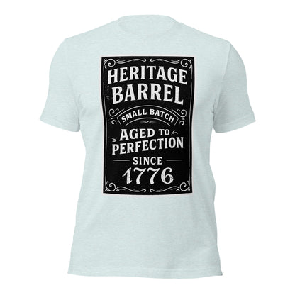 Heritage Barrel Custom Year Vintage Whiskey Label T-Shirt - Inken Image