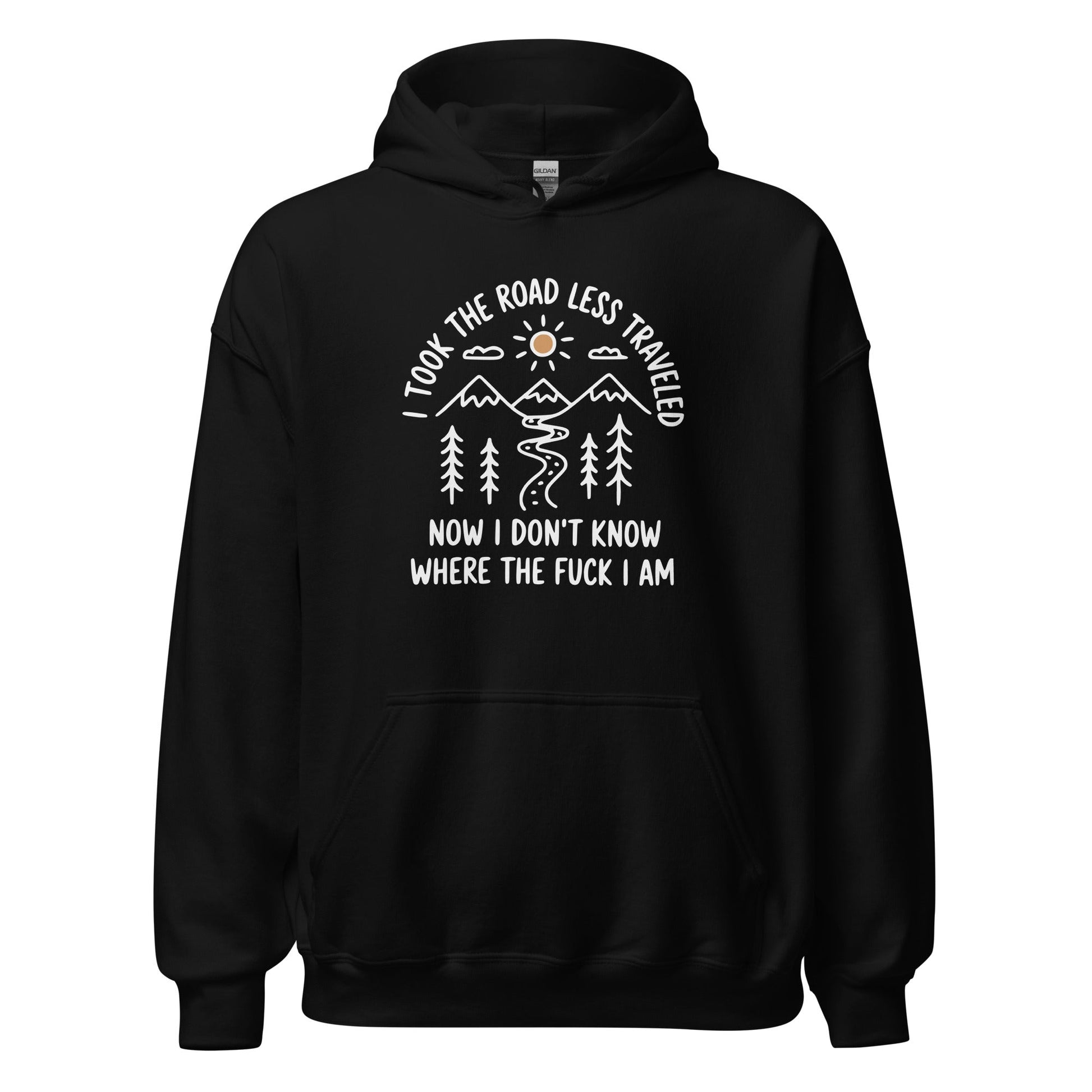 Hiking Hoodie Road Less Traveled Hoodie Outdoor Adventure Sweatshirt - Inken Image