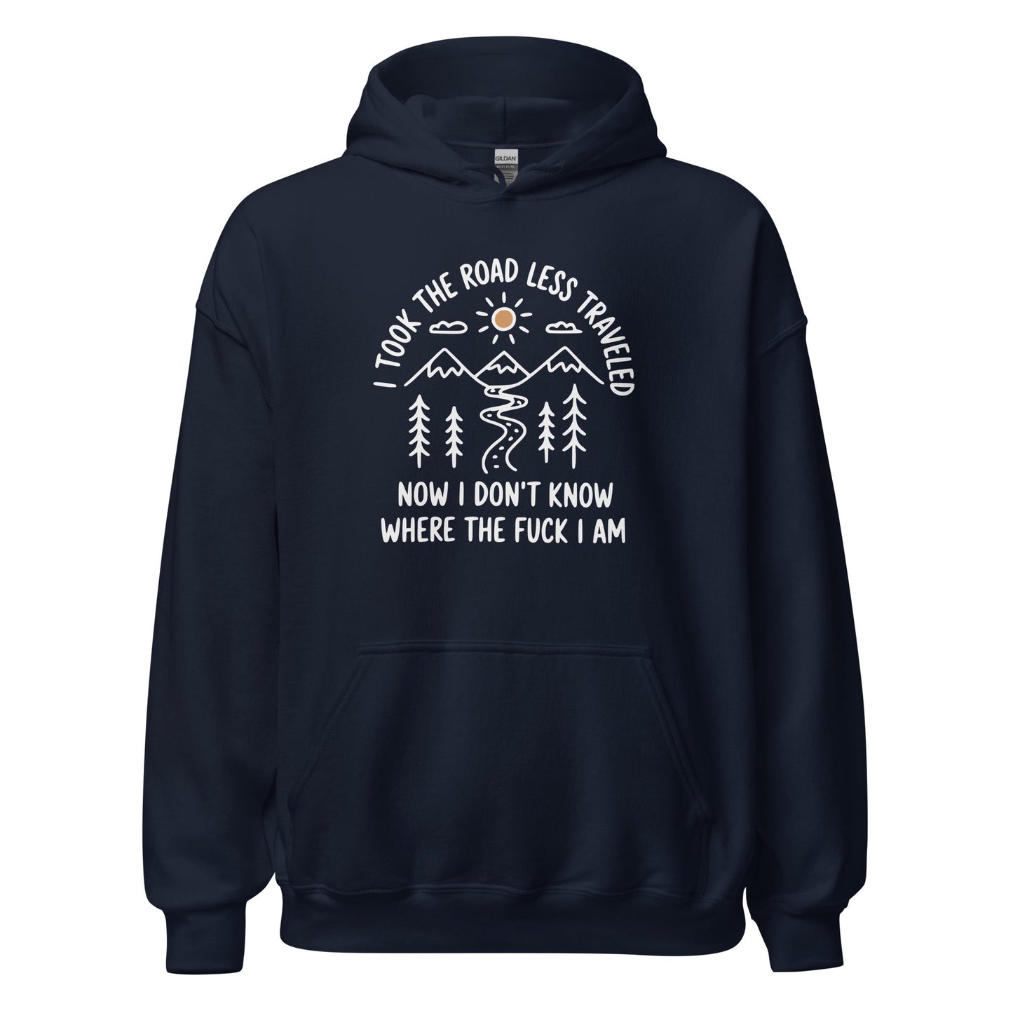 Hiking Hoodie Road Less Traveled Hoodie Outdoor Adventure Sweatshirt - Inken Image