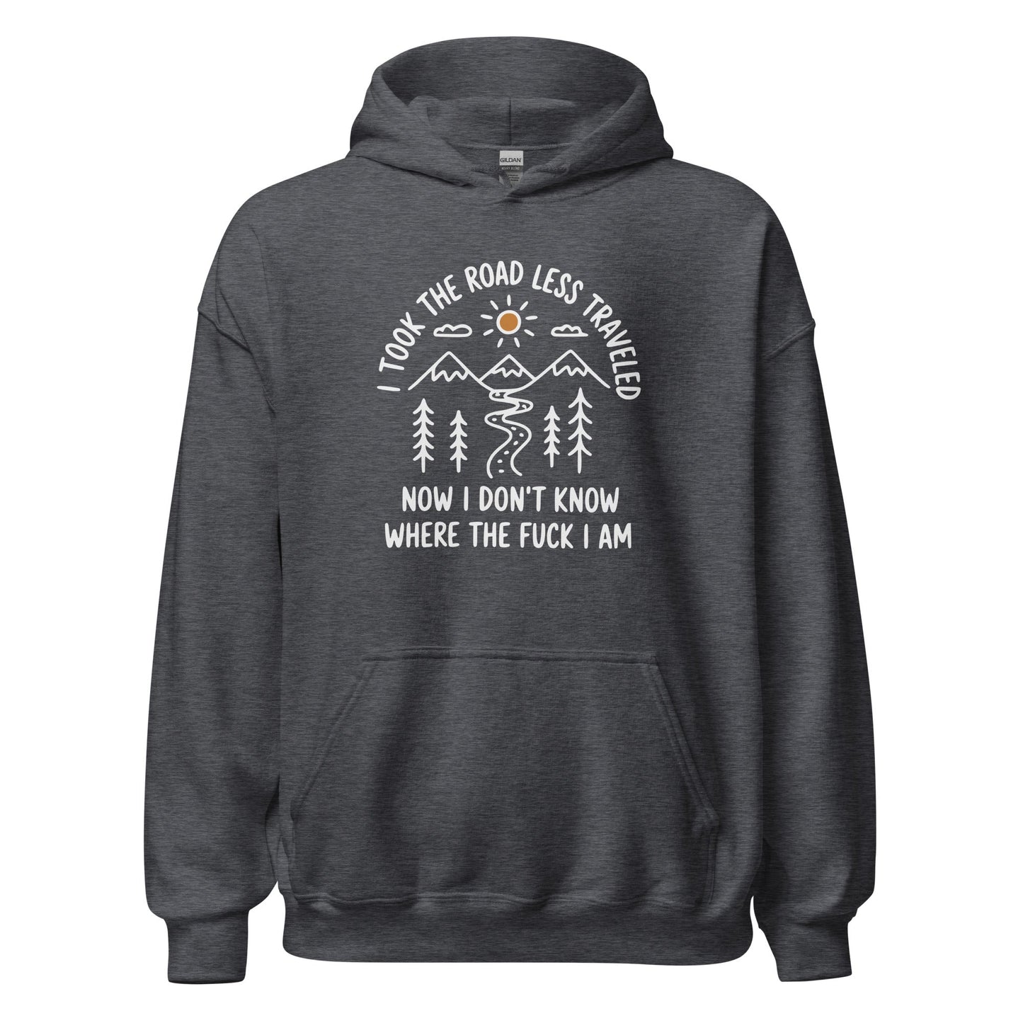 Hiking Hoodie Road Less Traveled Hoodie Outdoor Adventure Sweatshirt - Inken Image