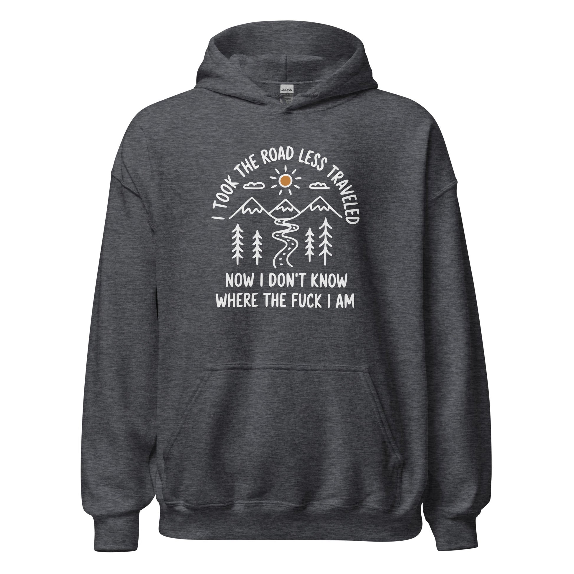 Hiking Hoodie Road Less Traveled Hoodie Outdoor Adventure Sweatshirt - Inken Image