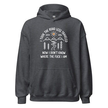 Hiking Hoodie Road Less Traveled Hoodie Outdoor Adventure Sweatshirt - Inken Image