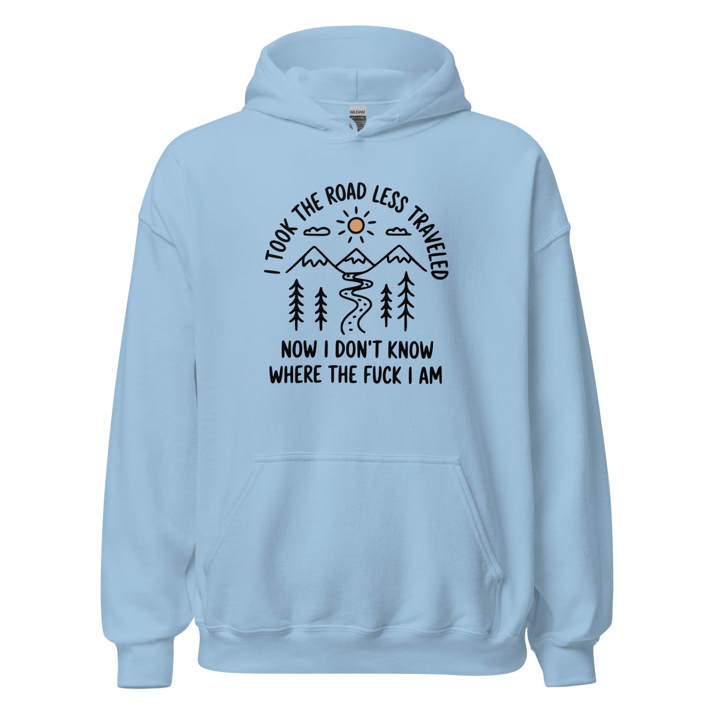 Hiking Hoodie Road Less Traveled Hoodie Outdoor Adventure Sweatshirt - Inken Image