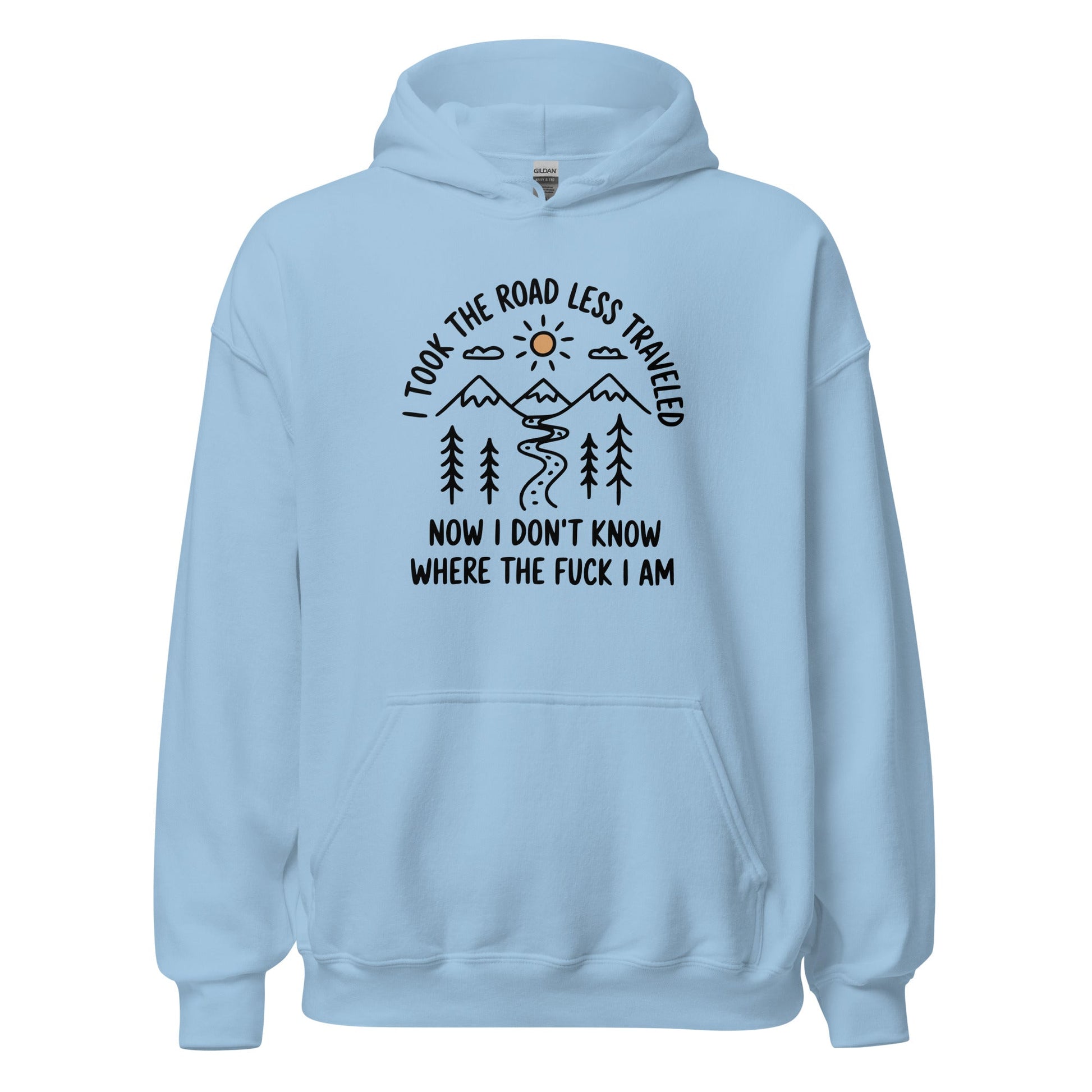 Hiking Hoodie Road Less Traveled Hoodie Outdoor Adventure Sweatshirt - Inken Image