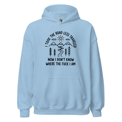 Hiking Hoodie Road Less Traveled Hoodie Outdoor Adventure Sweatshirt - Inken Image