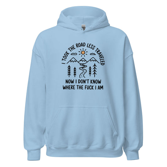 Hiking Hoodie Road Less Traveled Hoodie Outdoor Adventure Sweatshirt - Inken Image