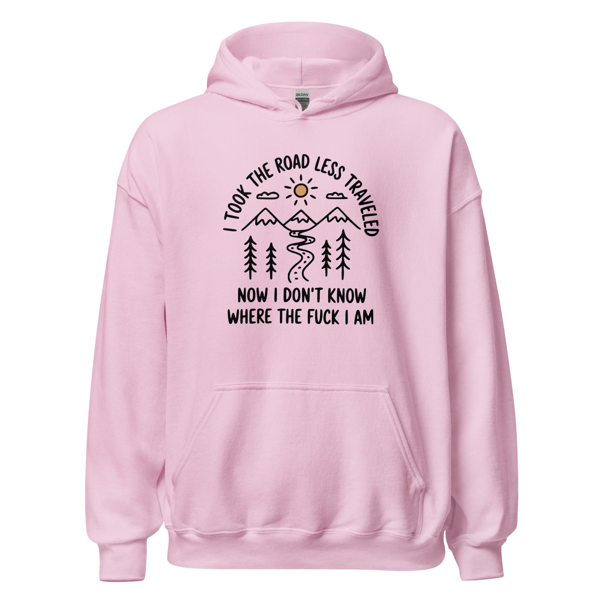 Hiking Hoodie Road Less Traveled Hoodie Outdoor Adventure Sweatshirt - Inken Image