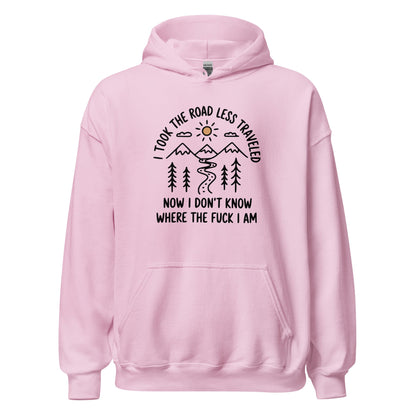 Hiking Hoodie Road Less Traveled Hoodie Outdoor Adventure Sweatshirt - Inken Image