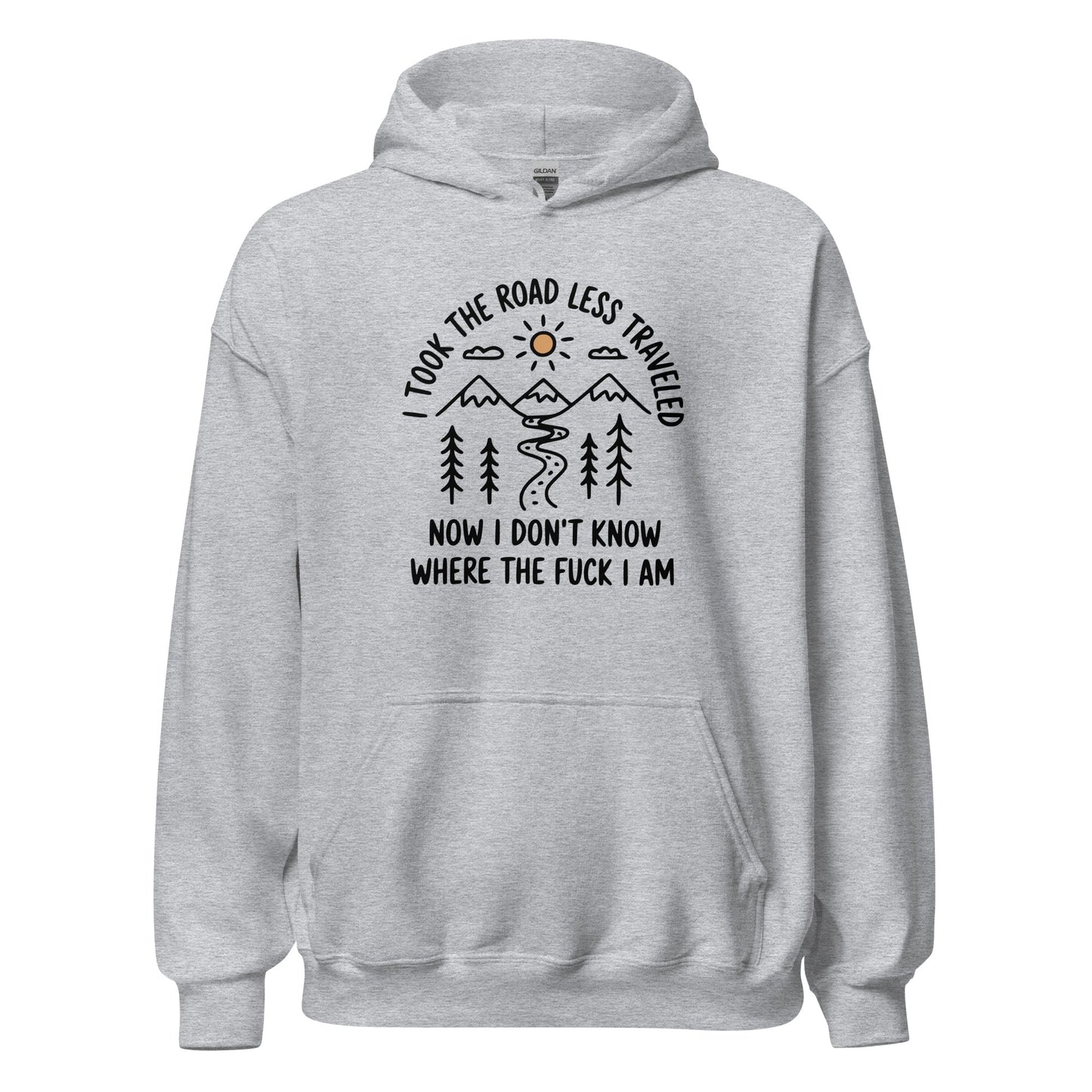 Hiking Hoodie Road Less Traveled Hoodie Outdoor Adventure Sweatshirt - Inken Image