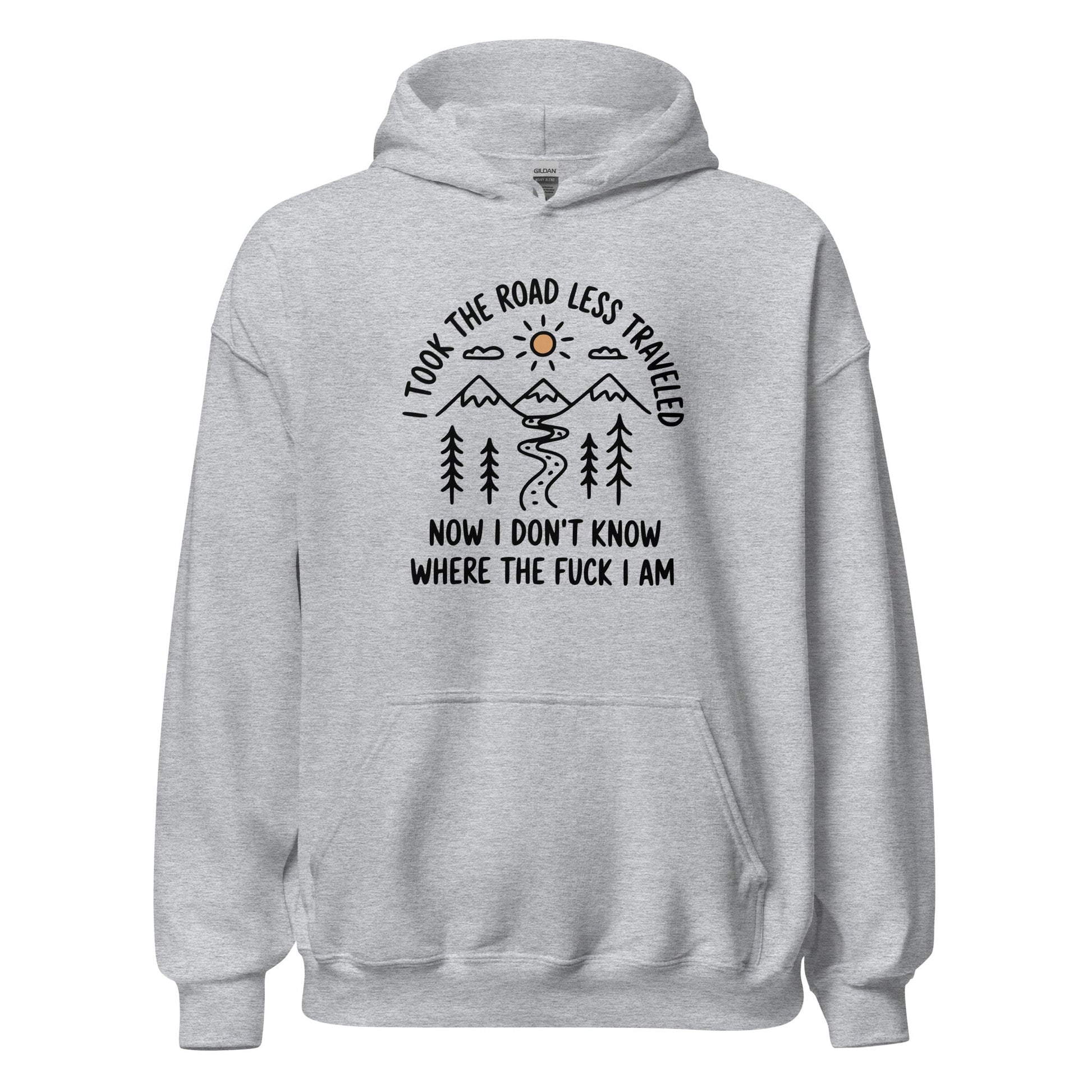 Hiking Hoodie Road Less Traveled Hoodie Outdoor Adventure Sweatshirt - Inken Image