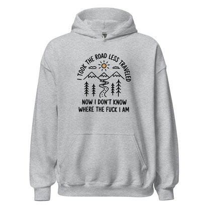 Hiking Hoodie Road Less Traveled Hoodie Outdoor Adventure Sweatshirt - Inken Image