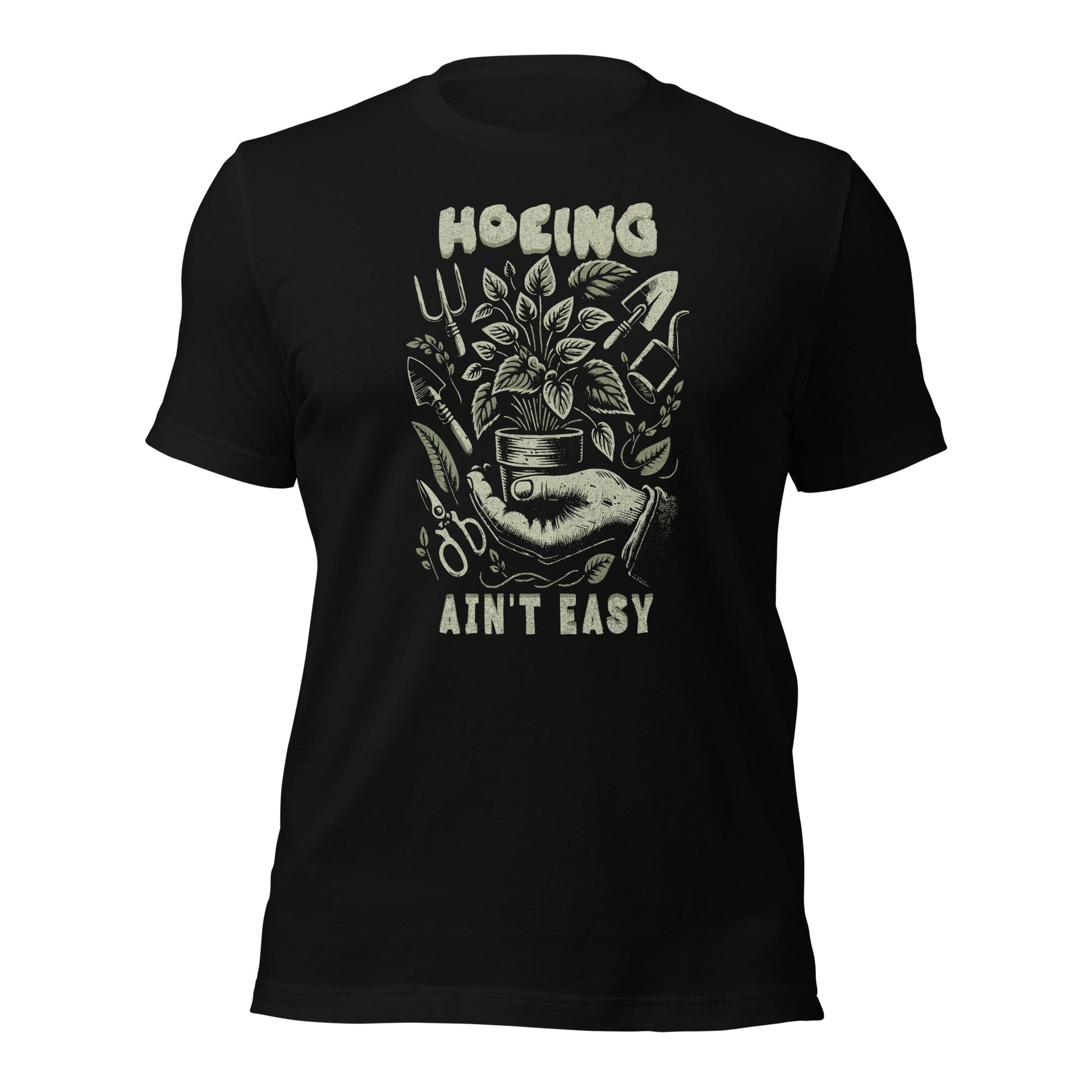 Hoeing Ain’t Easy Shirt Vintage Botanical Humor Tee - Inken Image