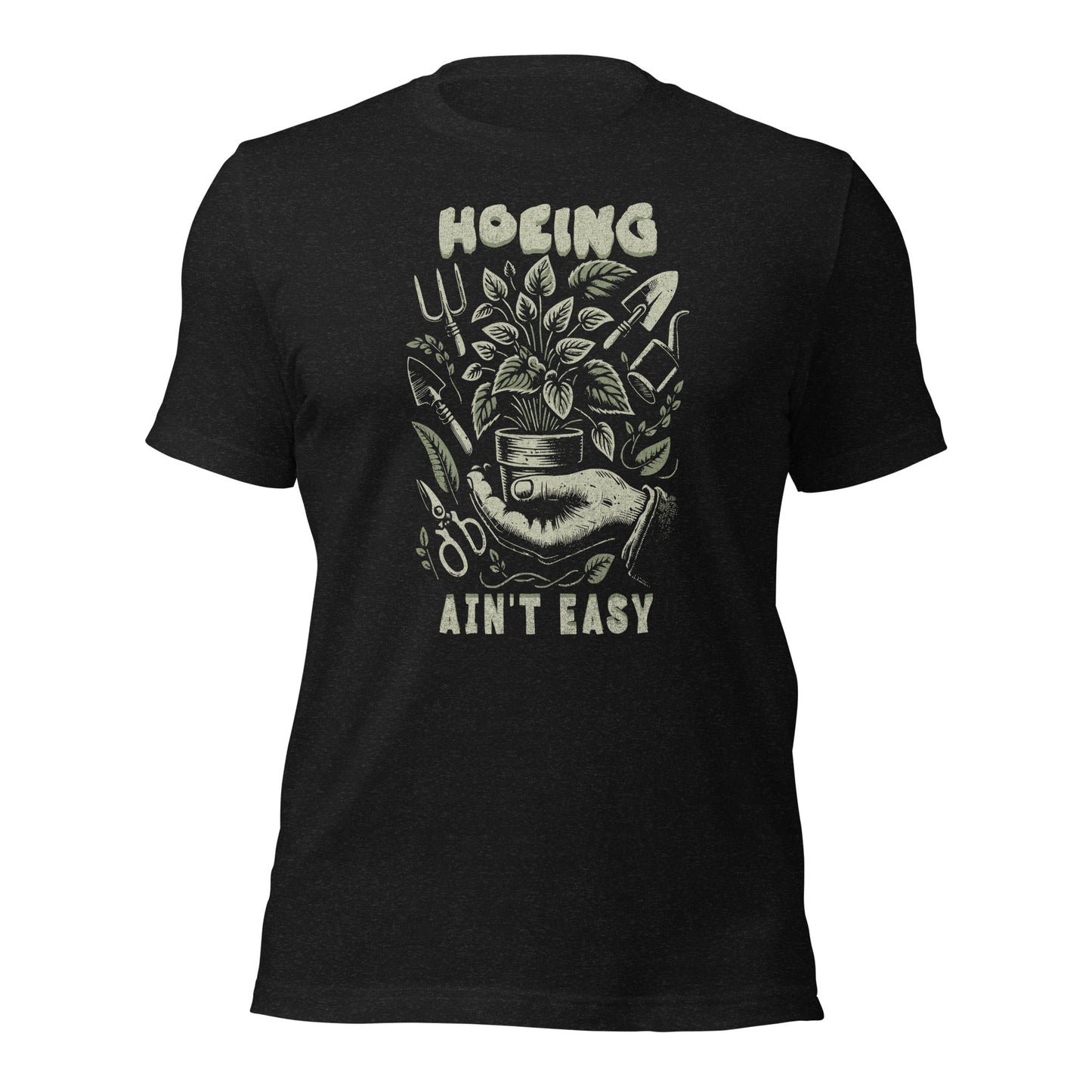 Hoeing Ain’t Easy Shirt Vintage Botanical Humor Tee - Inken Image