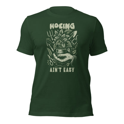 Hoeing Ain’t Easy Shirt Vintage Botanical Humor Tee - Inken Image