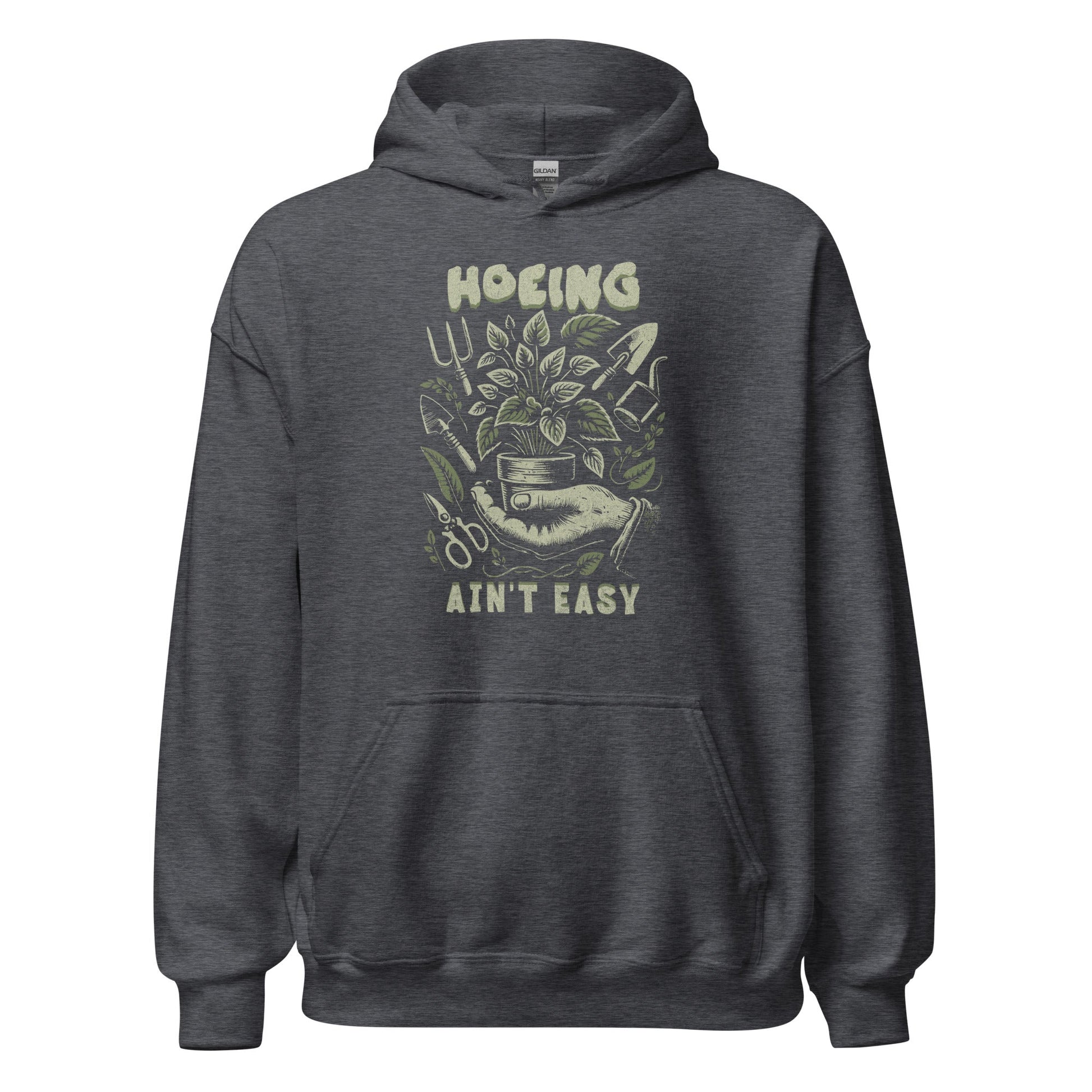 Hoeing Ain’t Easy Sweatshirt Vintage Botanical Humor Hoodie - Inken Image