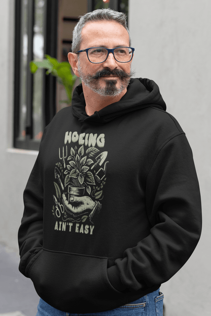Hoeing Ain’t Easy Sweatshirt Vintage Botanical Humor Hoodie - Inken Image