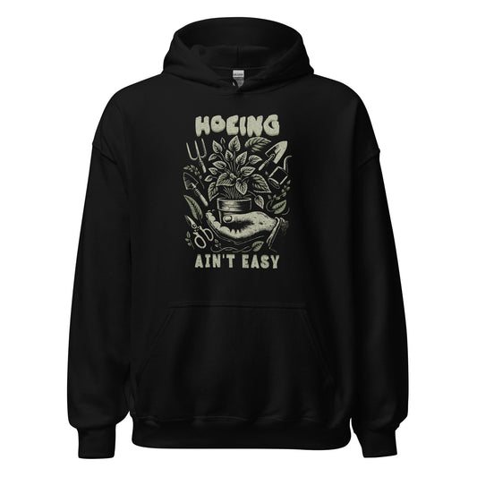 Hoeing Ain’t Easy Sweatshirt Vintage Botanical Humor Hoodie - Inken Image