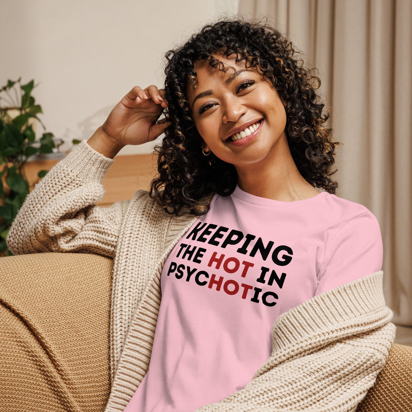 Hot Psycho Shirt Dark Humor Bold Text Graphic Tee - Inken Image